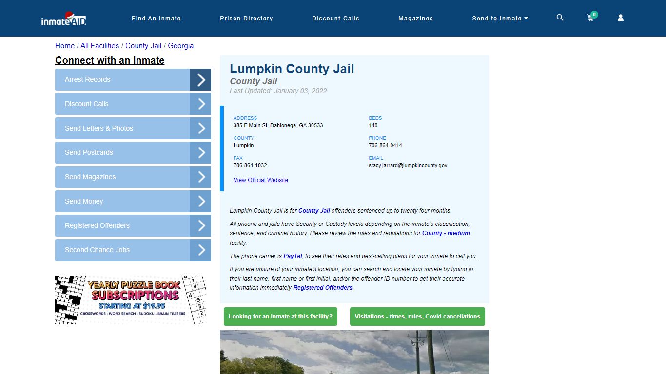 Lumpkin County Jail - Inmate Locator - Dahlonega, GA